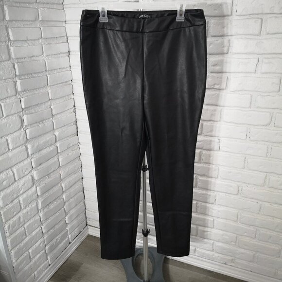 Lisette L Montreal Ladies Size 14 Black Faux Leather Made in Canada Pants - Picture 1 of 12
